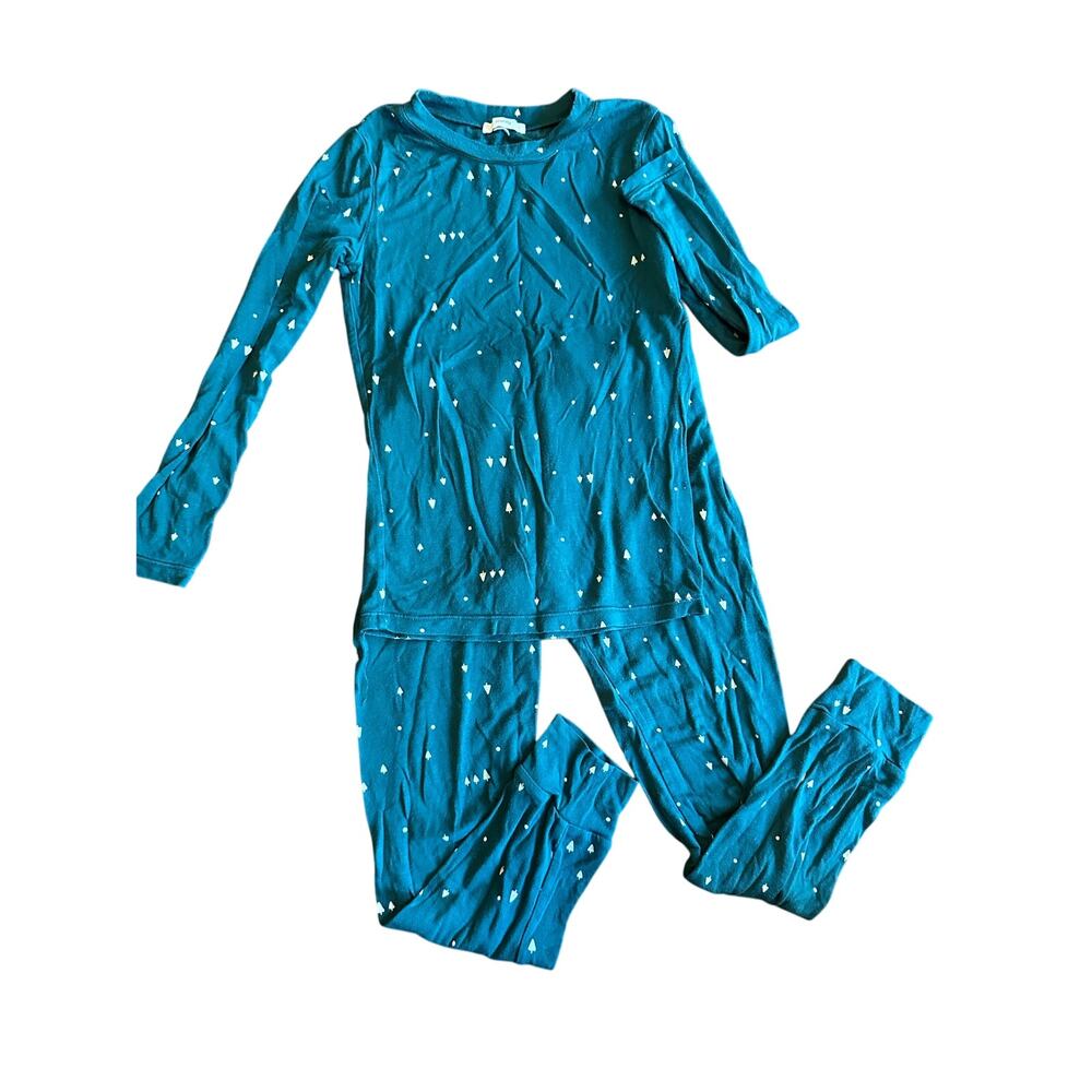 Eberjey soft cotton long sleeve pajama set green christmas tree size 6/10